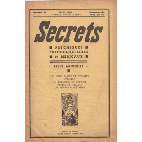 2 N° Secrets psychiques psychologiques et médicaux