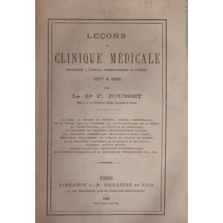 Leçons de clinique médicale professées à l'hôpital Saint-Jacques...