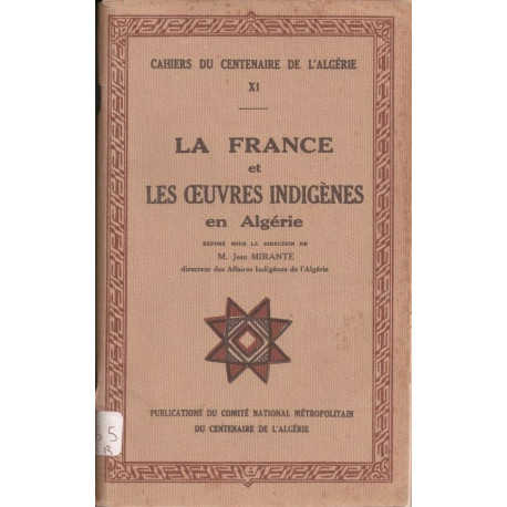 La france et les oeuvres indigènes en algérie