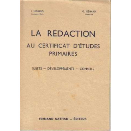 La rédaction au Certificat d'études primaires