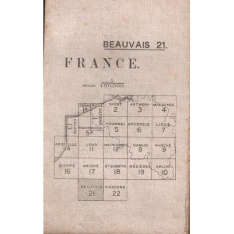 Carte 1.000.000 beauvais war office 1916