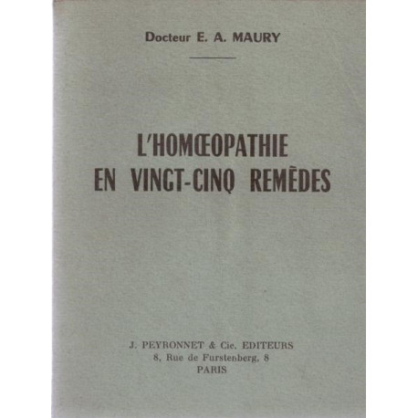 L'homoeopathie en vingt-cinq remèdes