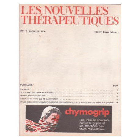 Les nouvelles thérapeutiques n° 1