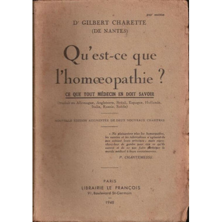 Qu'est-ce que l'homoeopathie