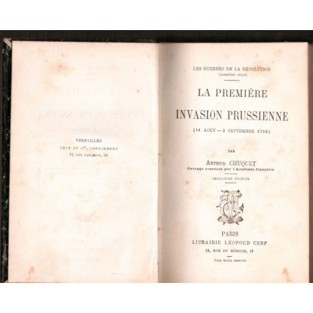 La première invasion prussienne (11 août - 2 sept. 1792)