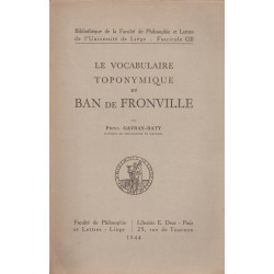 Le vocabulaire toponymique du Ban de Fronville