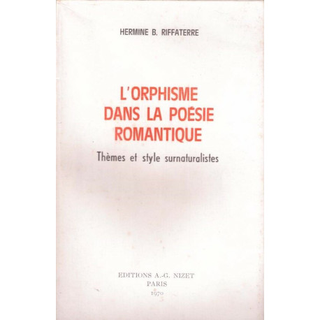 L'orphisme dans la poésie romantique