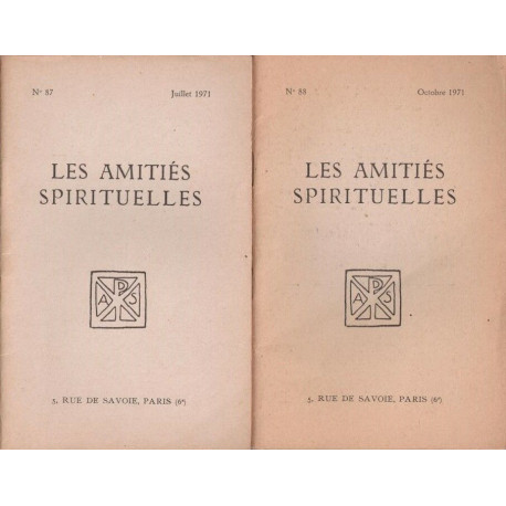 Les amitiés spirituelles n° 87 et 88