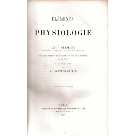 Éléments de physiologie