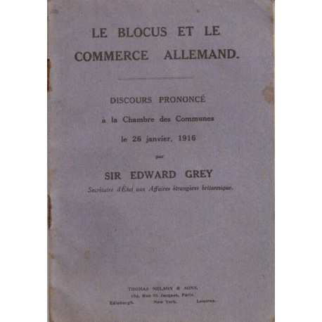 Le blocus et le commerce allemand. Discours prononcé à la Chambre...