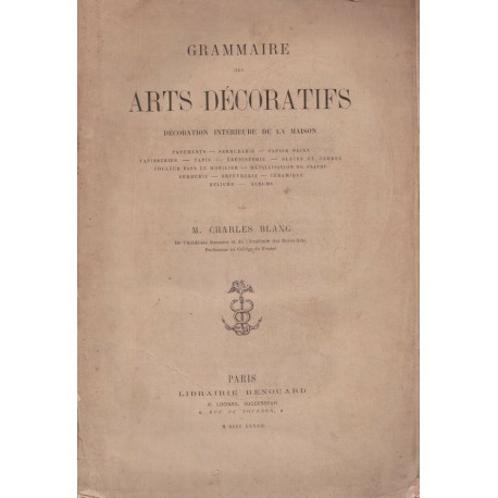 Grammaire des arts décopratifs décoration intérieure de la maison